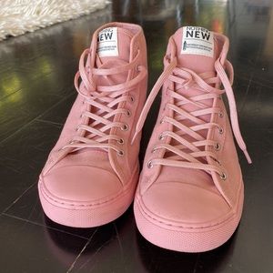 Pink Nothing New High Top Shoes/Sneakers (Recycled, Eco Friendly)